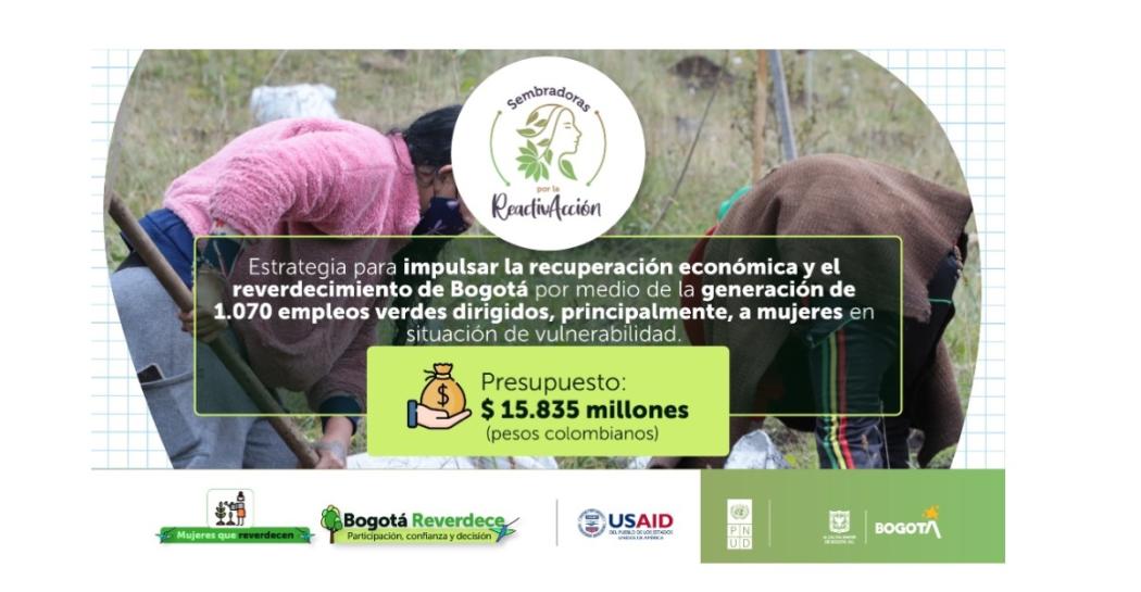 Este jueves se presentó el programa ‘Sembradoras por la ReactivAcción’ en alianza con USAID y PNUD. Foto: Secretaría de Ambiente. 