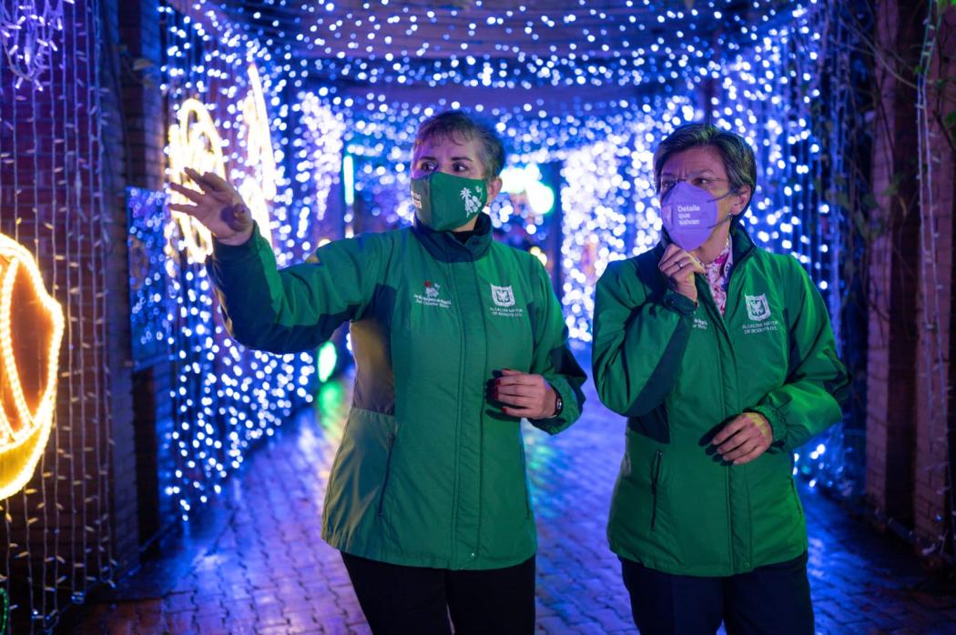 Alcaldesa Claudia López en encendido de alumbrado de Jardín Botánico