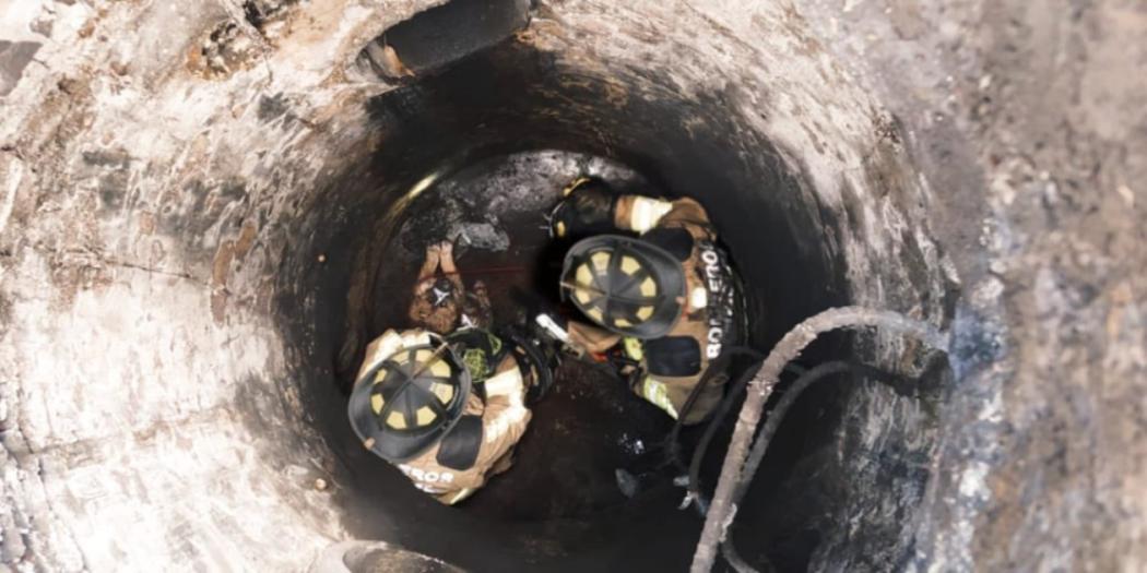 Estos dos bomberos fueron quienes rescataron el perrito que minutos después fue 