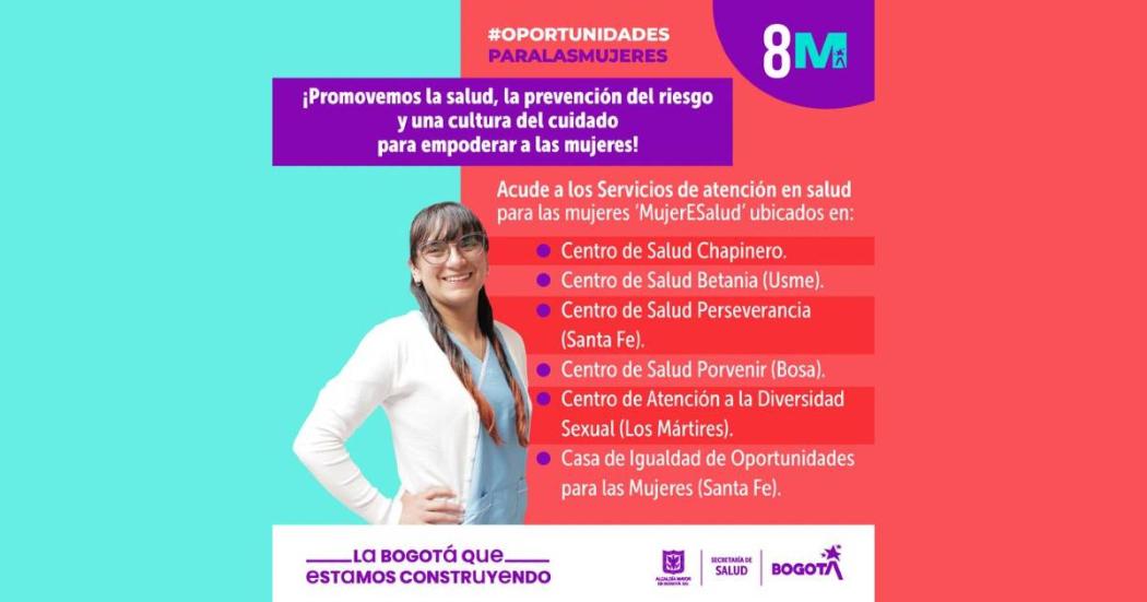 En dónde acceder a servicios gratuitos de salud para la mujer, Bogotá