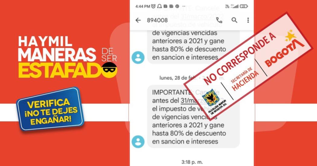 Están circulando mensajes con falsos descuentos para pago de impuestos