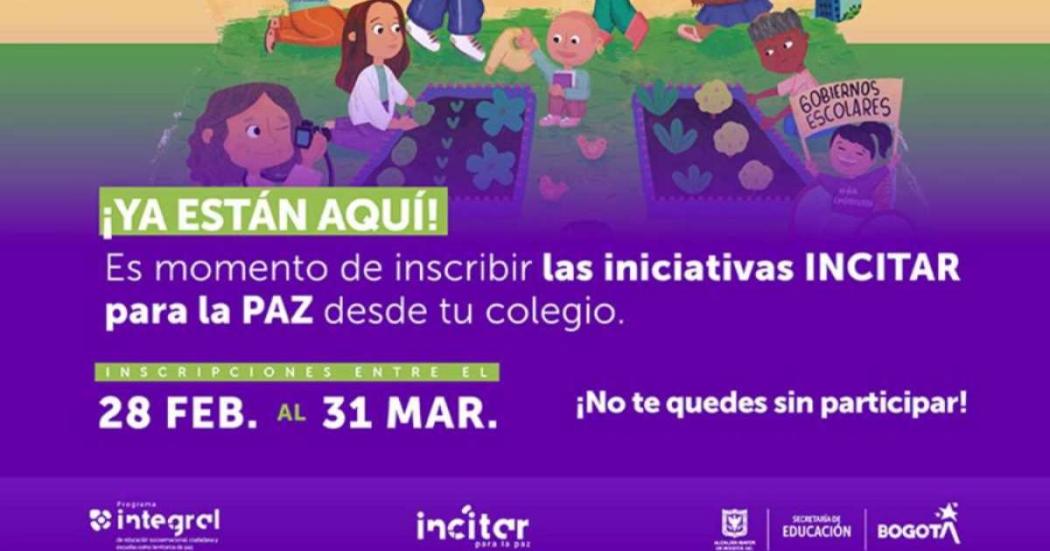 Inscripciones abiertas para la convocatoria 'INCITAR para la paz' 