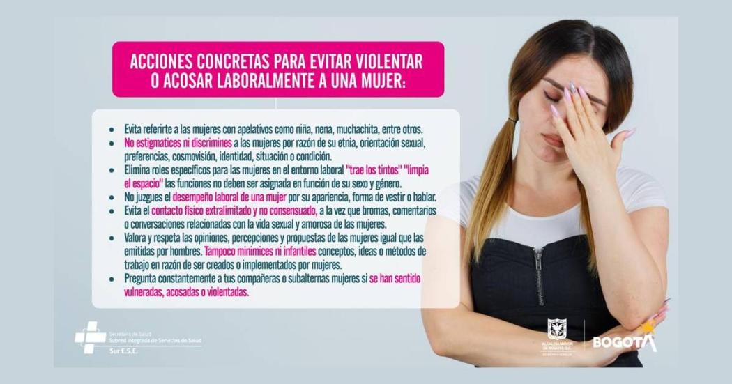 Acciones concretas para evitar violentar laboralmente a una mujer 