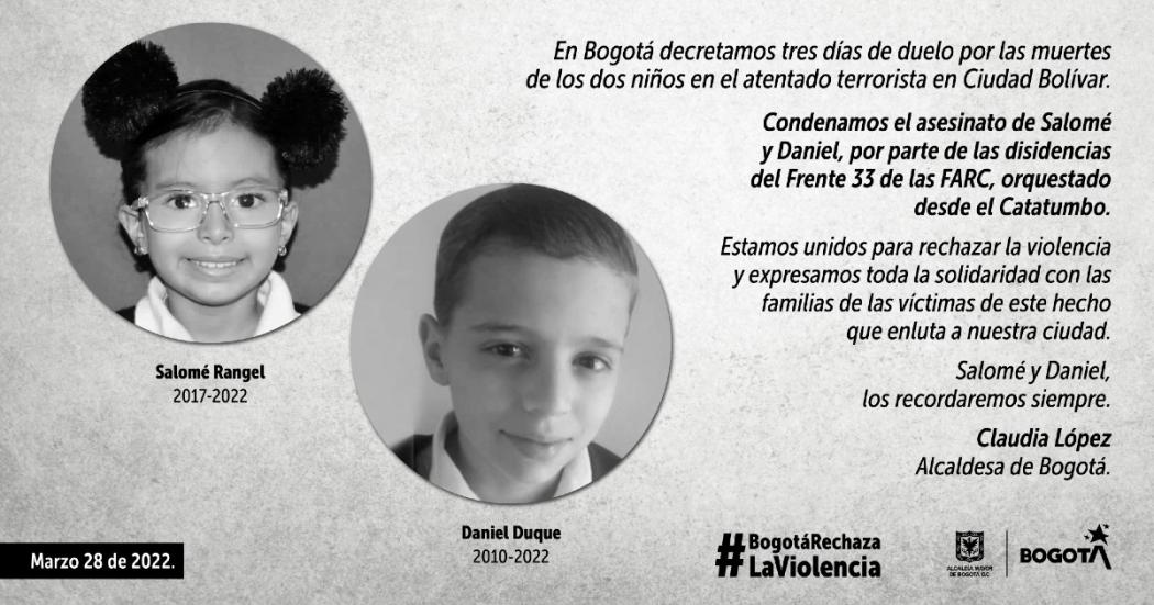 Decreto 104: 3 días de duelo en Bogotá por atentado a CAI de Policía