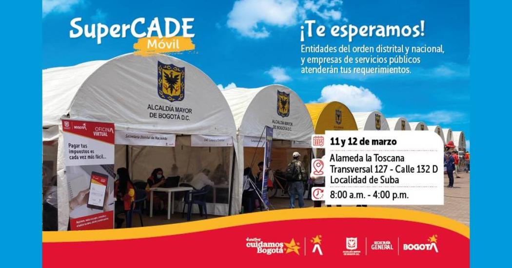 SuperCADE móvil prestará servicios en Suba, este 11 y 12 de marzo 