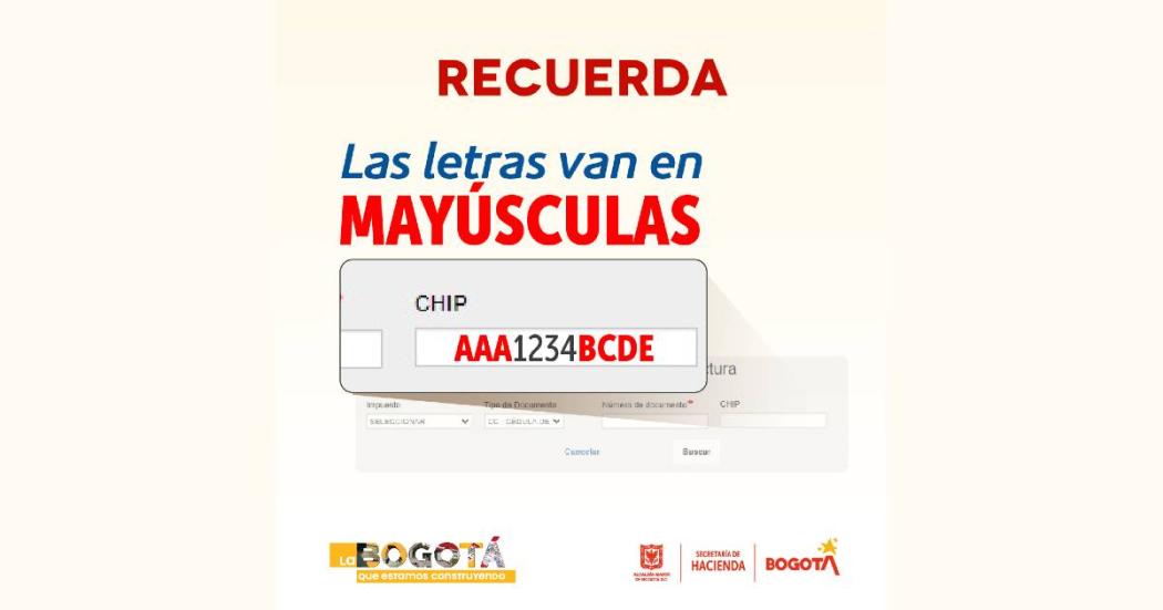 ¿Cuál es el chip para el pago del impuesto predial en Bogotá? (Foto)