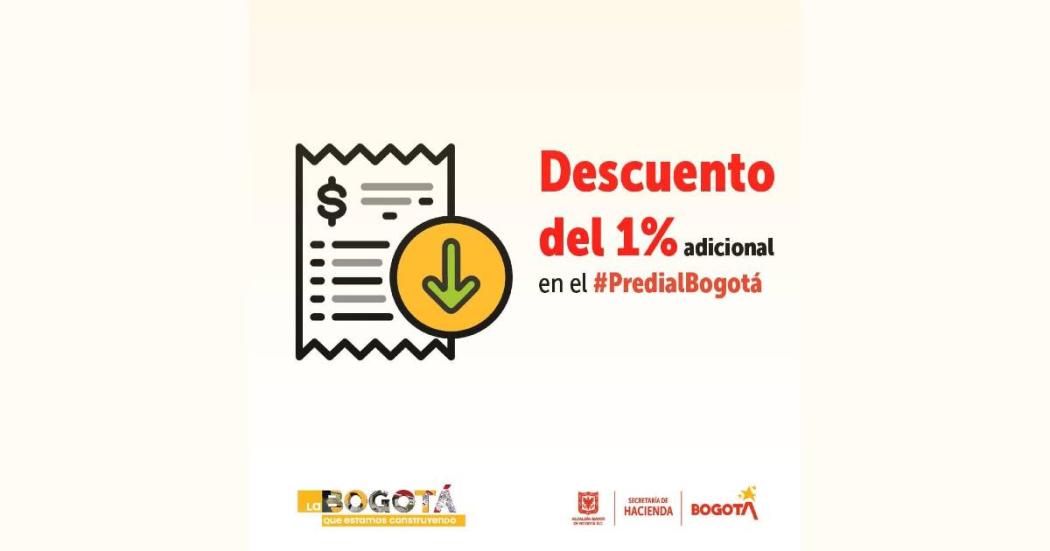 Cómo obtener descuento del 1 % adicional para pago de impuesto predial