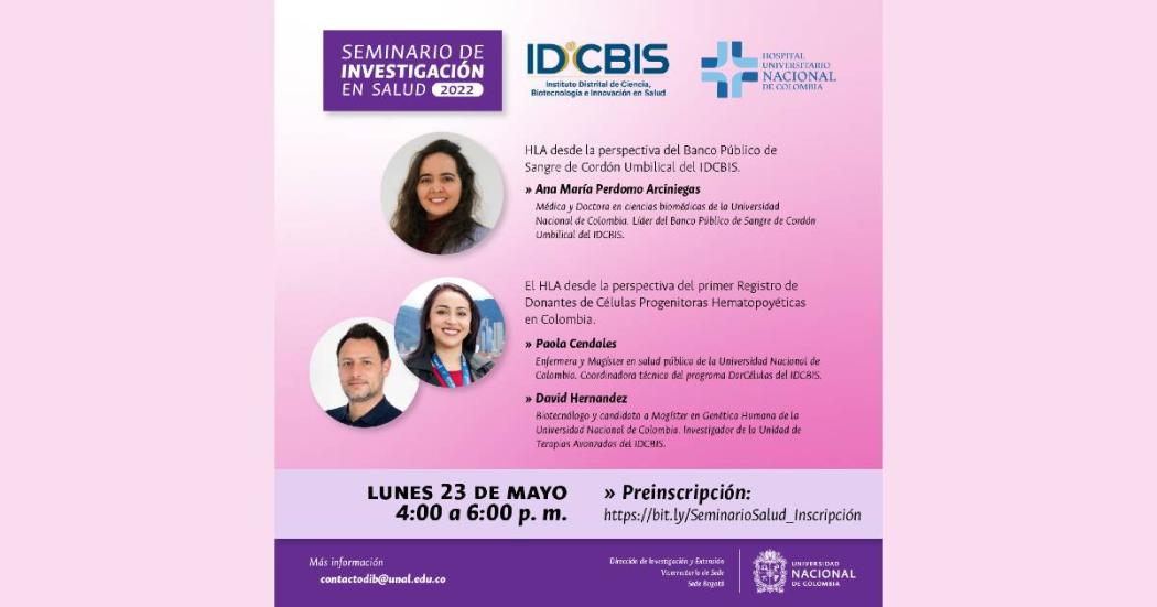 Seminario de investigación en salud. Compatibilidad genética. IDCBIS 