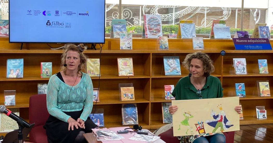 Authors Stern Nijland (left) and Linda de Haan (right) at FILBo 2022