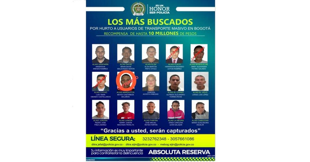 ¡Ya cayeron 4 de los más buscados! las autoridades ofrecen recompensas