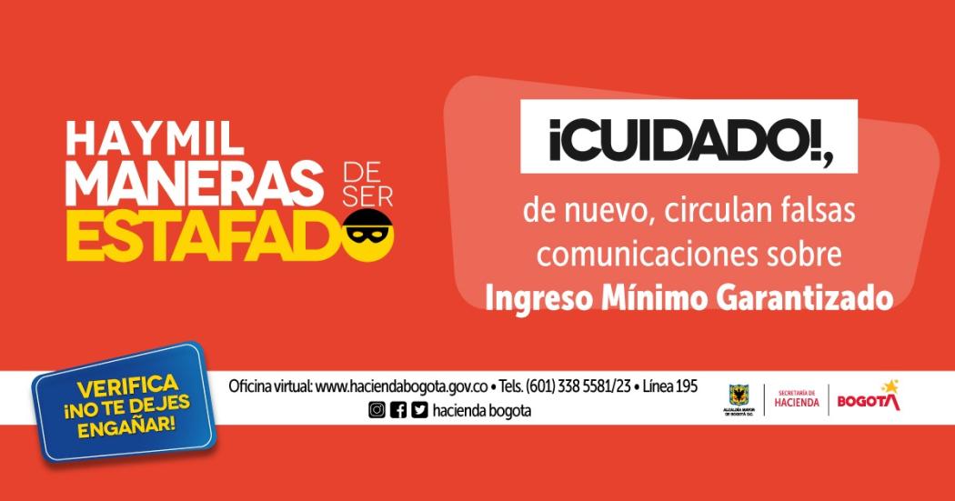 Circulan comunicaciones falsas acerca de ayudas de Ingreso Mínimo Garantizado