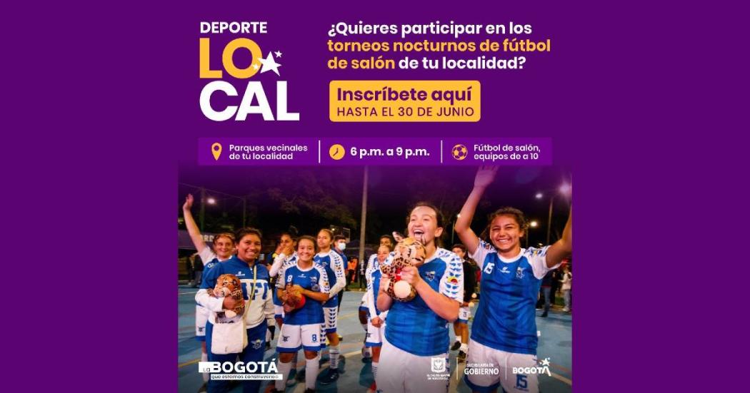 Inscripción a torneos nocturnos de fútbol en localidades de Bogotá