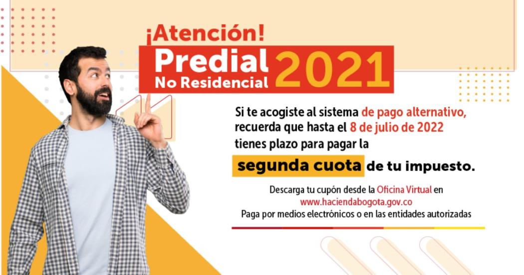 Paga ya la segunda cuota del Predial No residencial 2021 por afectación COVID