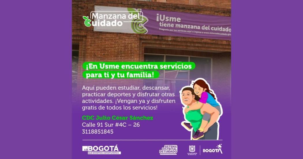 Servicios de la Manzana del Cuidado en Usme. Secretaría de la Mujer