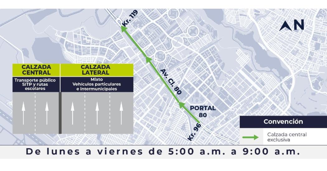 Lunes 12 de septiembre comienza a operar calzada para rutas y SITP