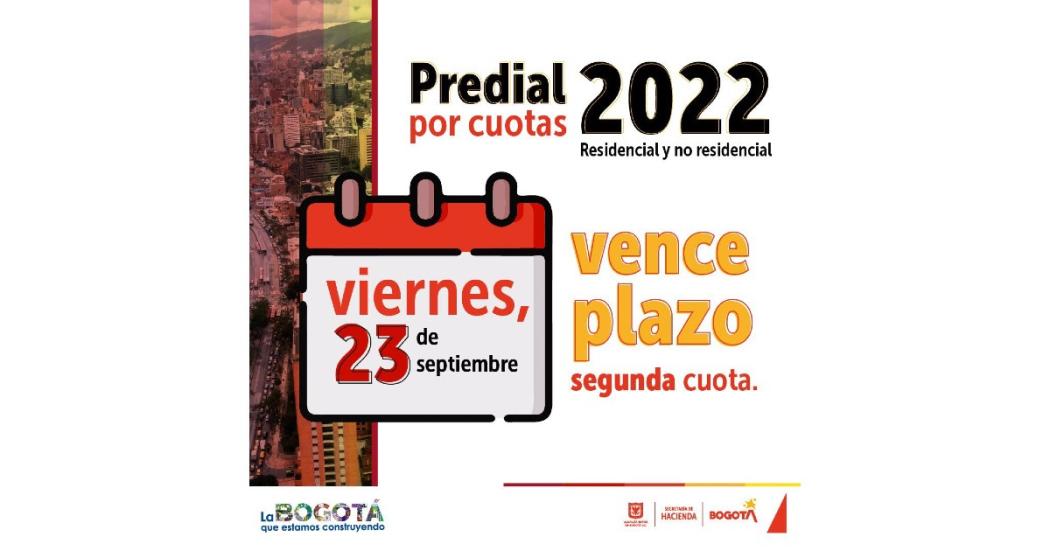 Vencimiento de plazo pago 2da cuota impuesto predial no residencial 