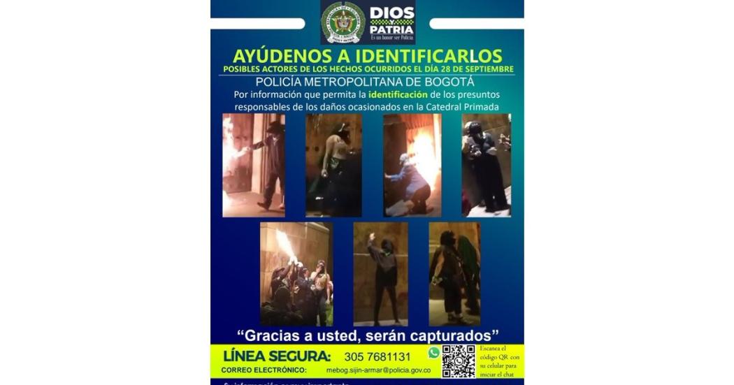 ¡Se buscan! Responsables de daños en la Catedral Primada en Bogotá