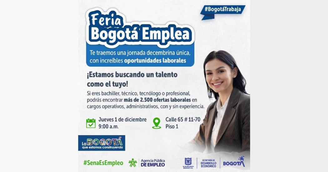 Empleo en Bogotá: hay 2.500 ofertas laborales en Feria Bogotá Emplea