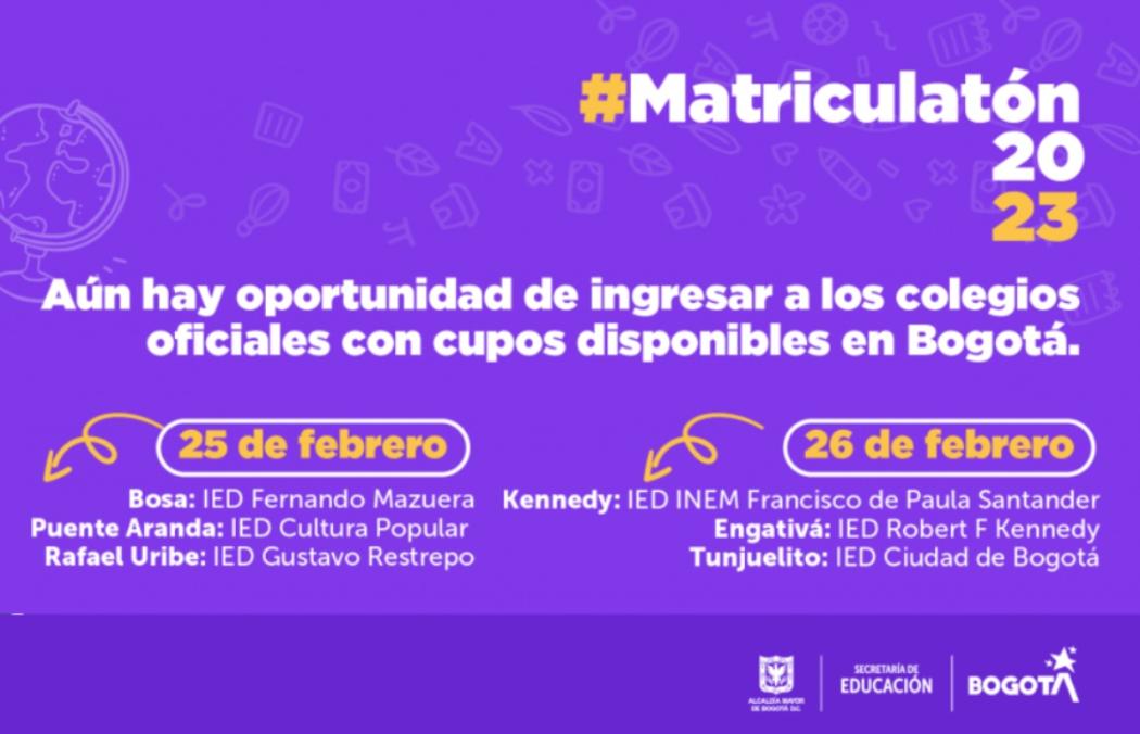 Asiste el 25 y 26 de febrero de 2023 a la gran Matriculatón en Bogotá