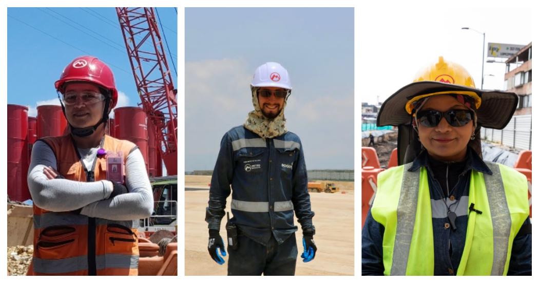 Azucena, Carlos y Claudia, trabajadores de la Línea 1 del Metro Bogotá