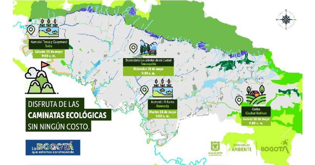 Programación de caminatas ecológicas en Bogotá para abril de 2023 