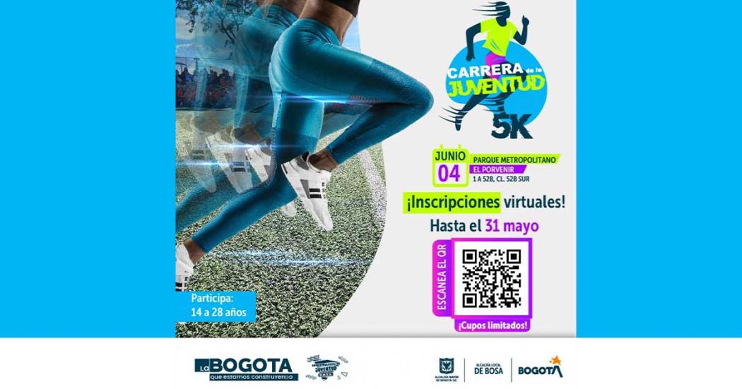 Inscríbete a la Carrera de la Juventud 5k en Bosa ¡Es el 4 de junio!