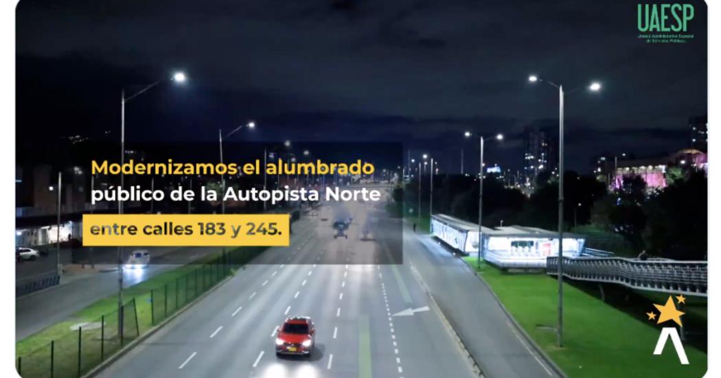 Modernización del alumbrado público en autopista norte con calle 183