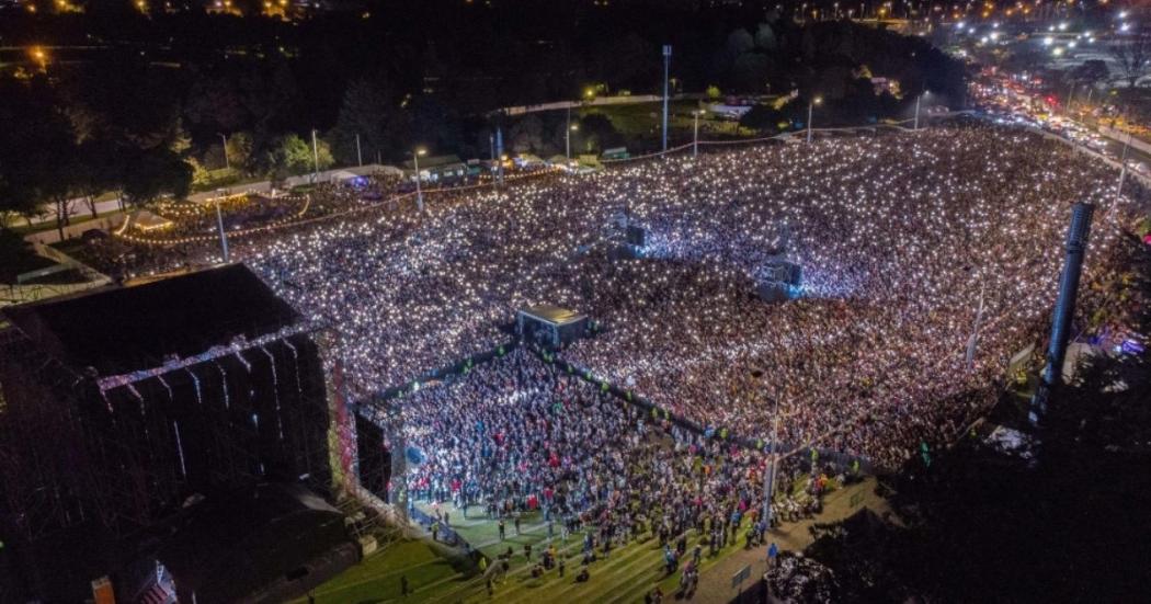 Foto aérea Balance del Festival Salsa al Parque 2023 en el Parque Simón Bolívar 