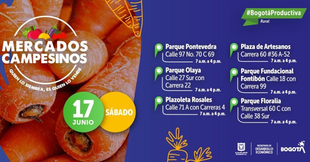 Visita estos Mercados Campesinos y compra productos frescos ¡Hoy 17 de junio!