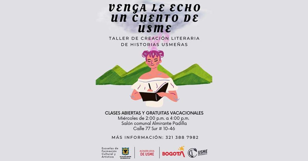 Vacaciones: Llega al taller gratis y abierto 'Venga le echo un cuento de Usme'