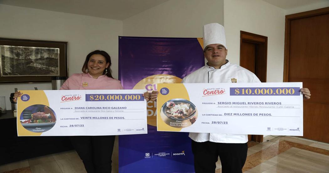 Ganadores del concurso de gastronomía Bogotá Sabe A Centro 2023 