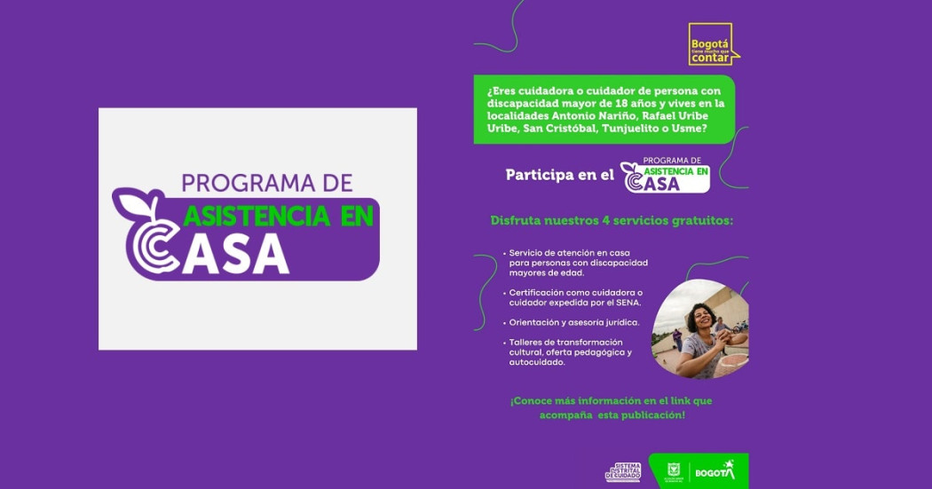 Inscripciones para el programa de asistencia en casa, Sistema Cuidado 