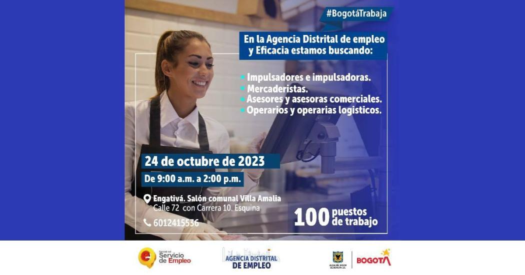 Oferta de empleo en Bogotá: feria 24 de octubre de 2033 en Engativá