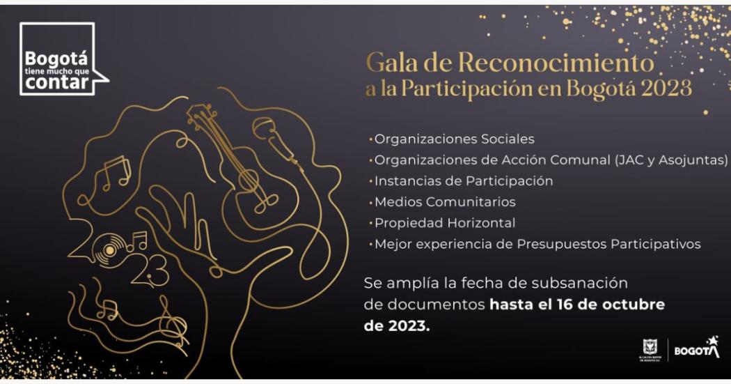 Gala de Reconocimiento IDPAC 2023 subsana documentos hasta octubre 16