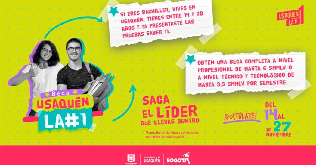 Estudia con la ‘Beca Usaquén La #1’ ¡Inscripciones hasta el 27 de noviembre!