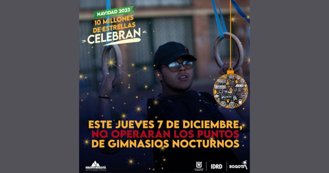 ¿Habrá o no gimnasios nocturnos hoy jueves 7 de diciembre en Bogotá? 