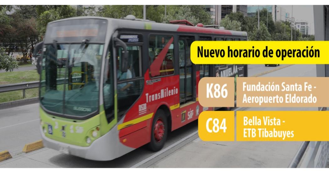 ¡Pilas! Rutas C84 y K86 de TM modifican su horario desde el 16 de diciembre