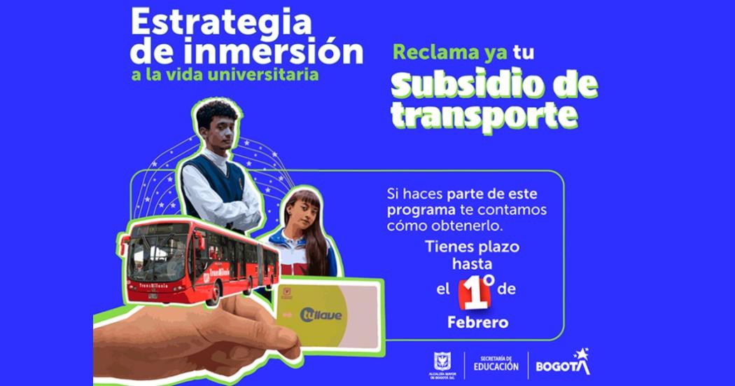 Subsidio de transporte para alumnos de inmersión vida universitaria 