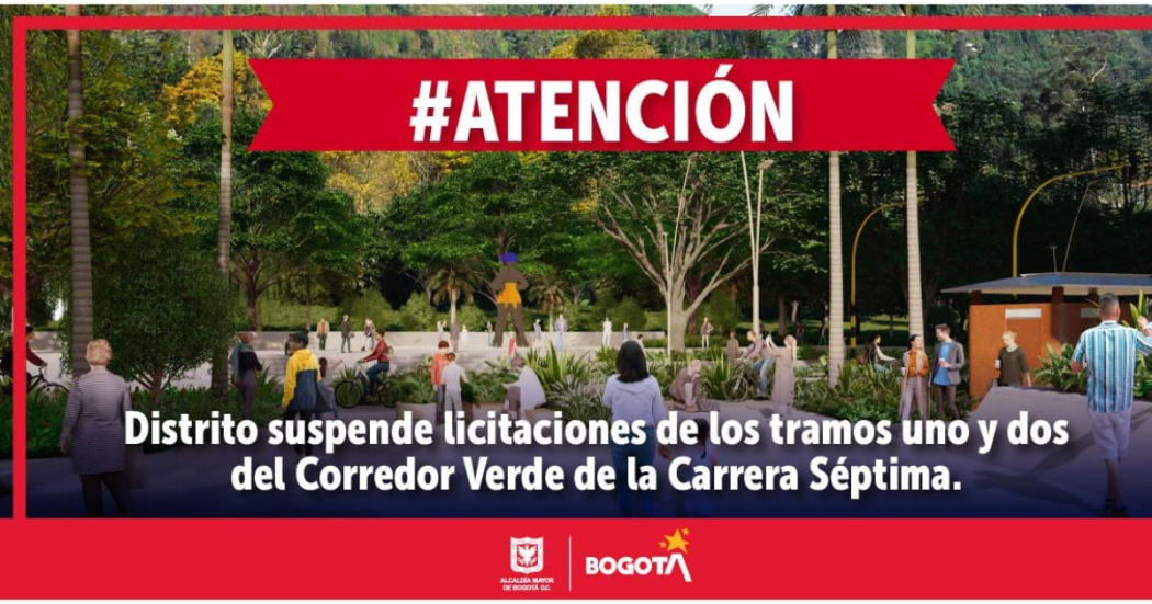 Distrito suspende licitaciones de tramos 1 y 2 Corredor Verde Séptima