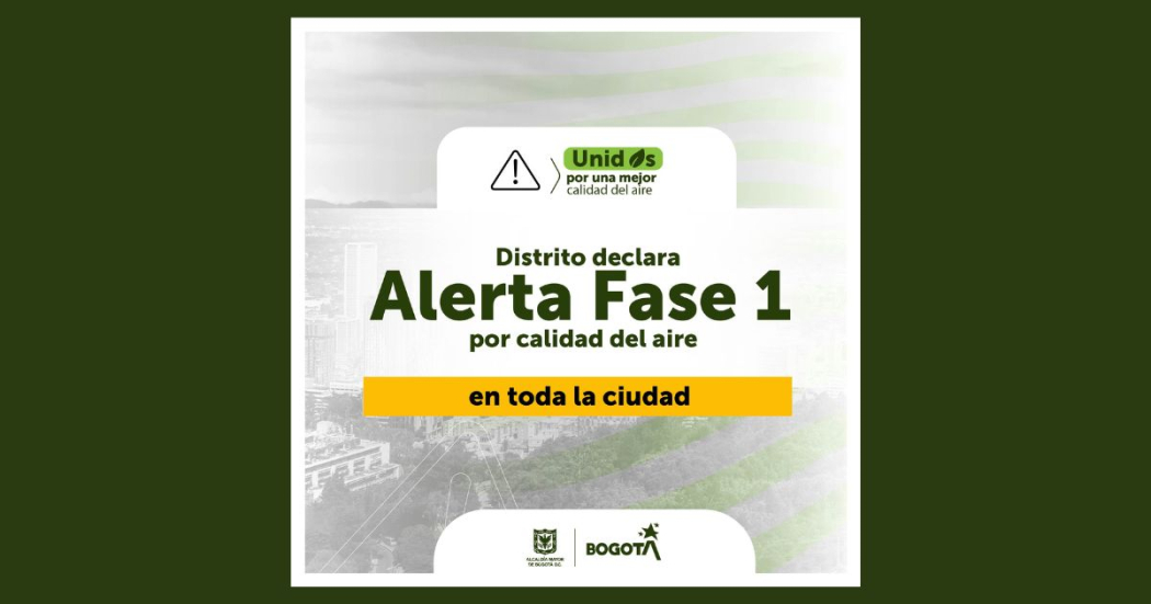 Distrito declara Alerta Fase 1 por calidad del aire en toda la ciudad