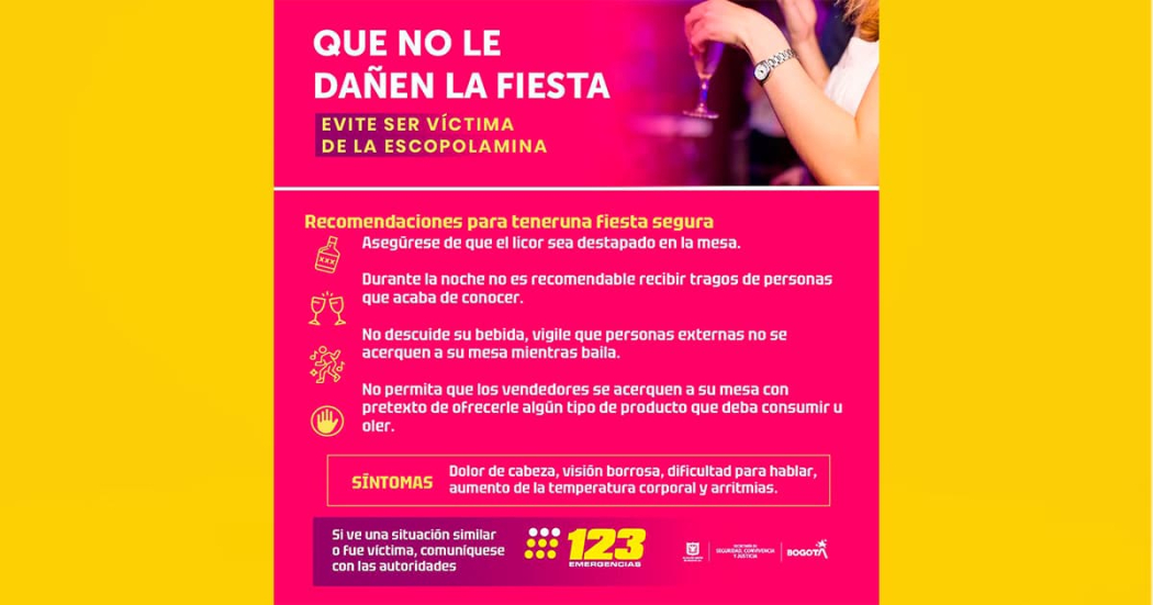 ¡Que no te dañen la fiesta! No recibas bebidas de desconocidos y evita hurtos