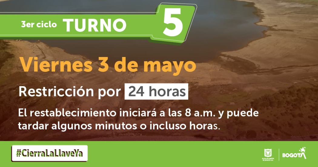 Bogotá: Barrios que tendrán racionamiento de agua este 3 de mayo 2024