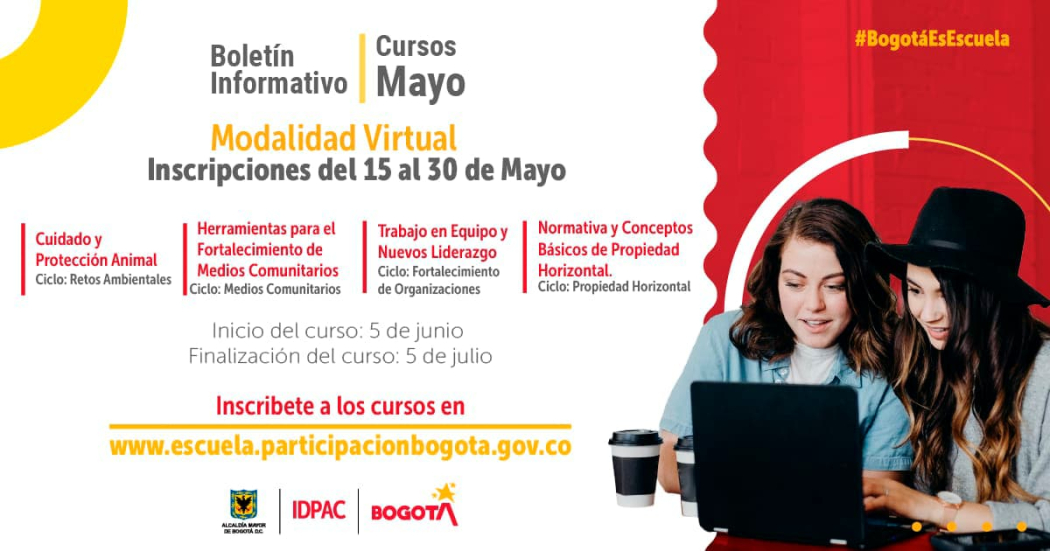 Inscripciones abiertas para cursos con la Escuela de Participación del IDPAC 