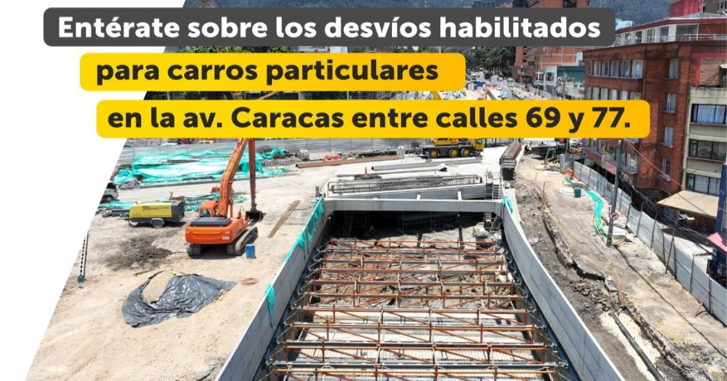 Cierre av Caracas entre calles 69 y 77 tránsito vehículos particulares