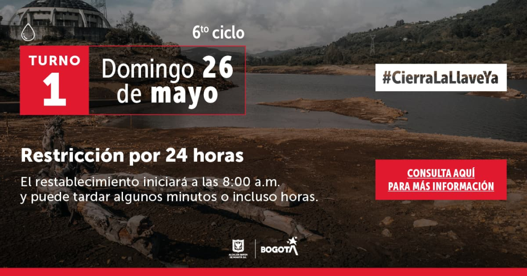 Banner racionamiento de agua 26 de mayo 