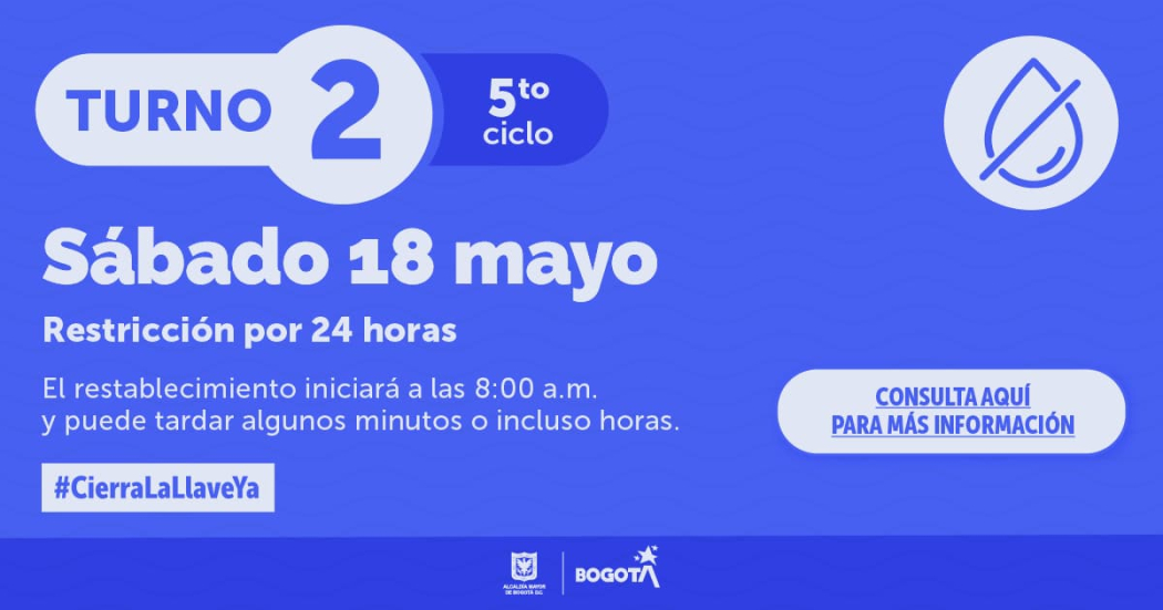 Banner racionamiento de agua 18 de mayo