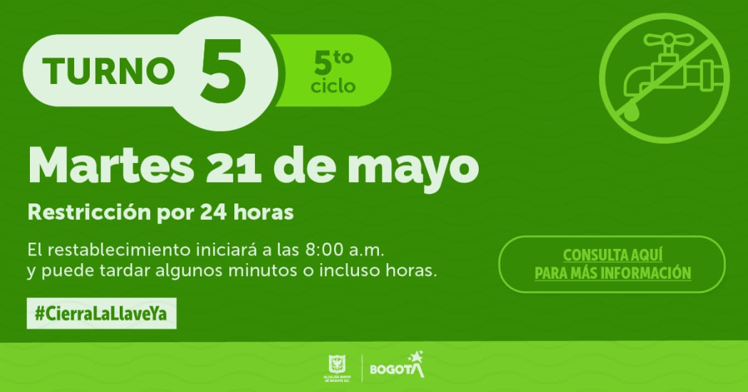 Banner racionamiento de agua 21 de mayo