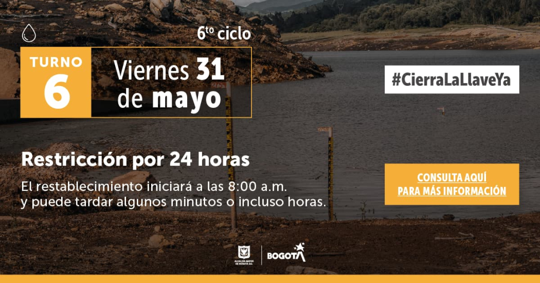 Banner racionamiento de agua 31 de mayo