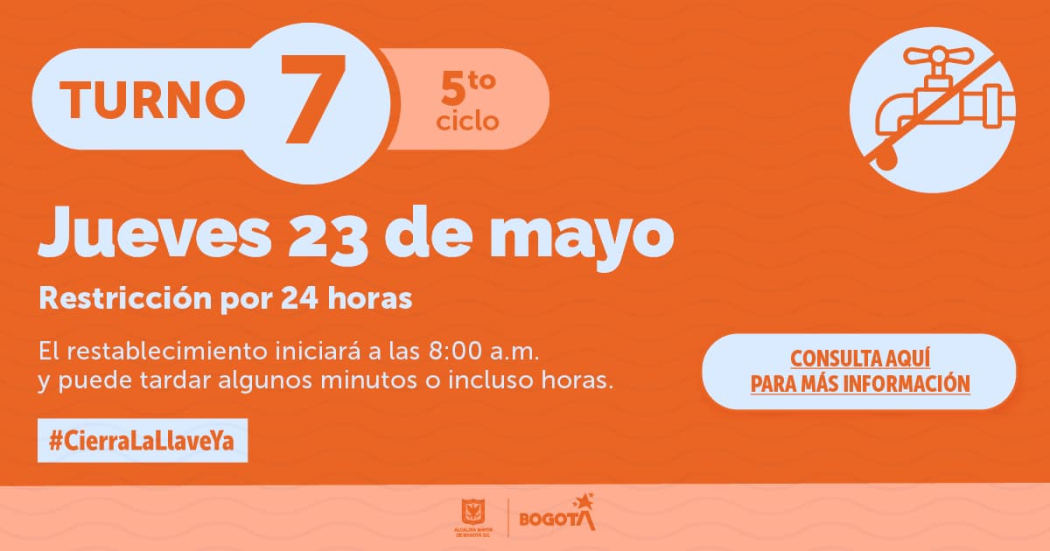 Banner racionamiento de agua 23 de mayo