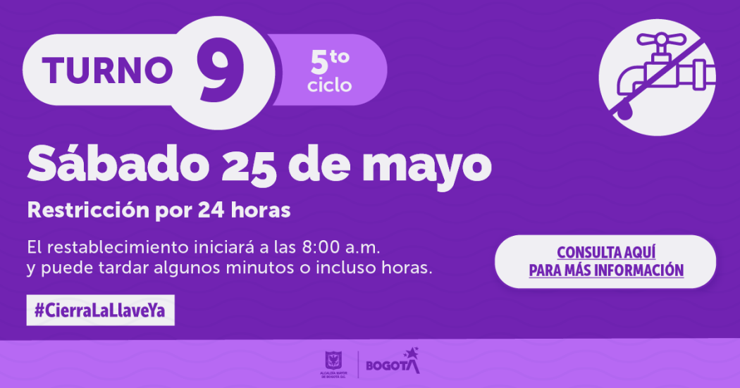 Banner racionamiento de agua 25 de mayo